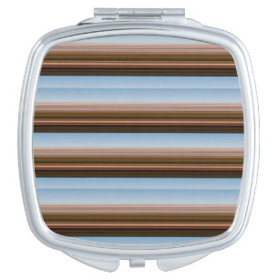 Cute vintage blue brown stripes compact mirror