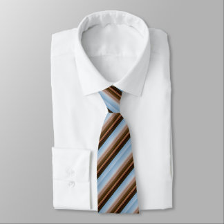 Cute vintage blue brown stripes neck tie