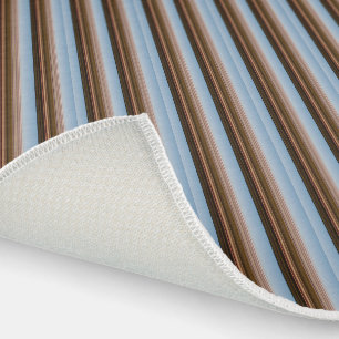 Cute vintage blue brown stripes outdoor rug