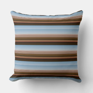 Cute vintage blue brown stripes throw pillow
