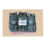 Cute Vintage Blue Kittens Placemat For Cat Bowl at Zazzle