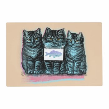 Cute Vintage Blue Kittens Placemat For Cat Bowl by PetKingdom at Zazzle