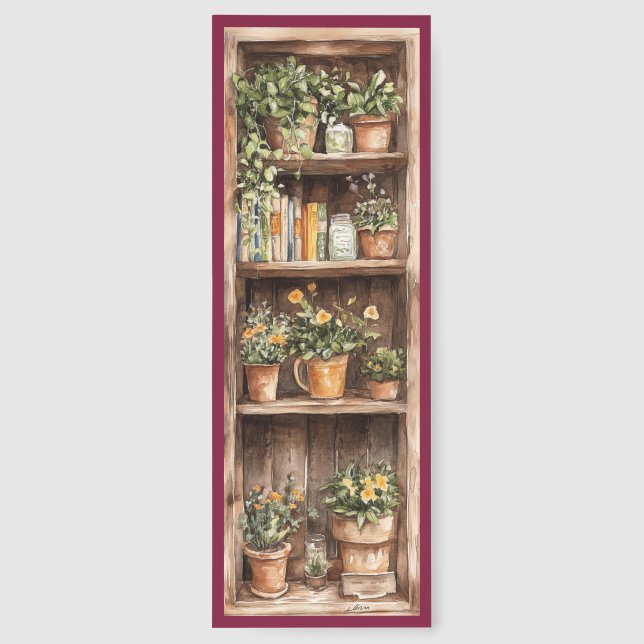 Cute Vintage Bookshelf Bookmarks (Back)