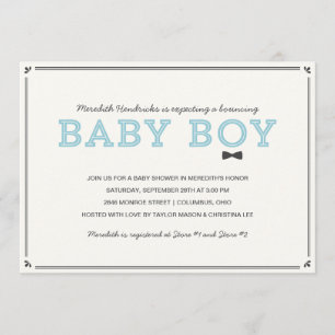 Cute Vintage   Boy Baby Shower Invitation