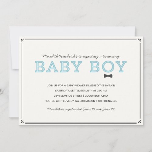 Cute Vintage | Boy Baby Shower Personalized Invitation
