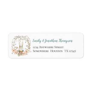 Cute Vintage Boy Bunny Return Name Address Label