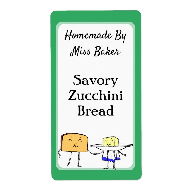 Cute Vintage Bread and Butter Custom Baking Labels