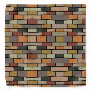 Cute vintage bricks pattern bandana