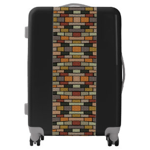 Cute vintage bricks pattern luggage
