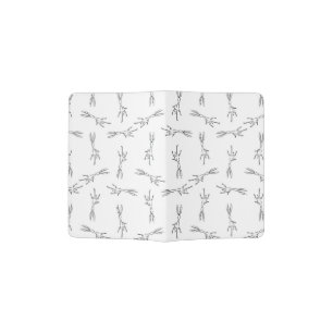Cute Vintage Bunnies Illustrated Art Pattern Passport Holder