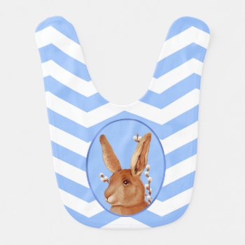 Cute Vintage Bunny And Chevron Pattern Bib by DP_Holidays at Zazzle