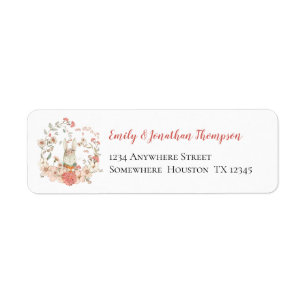 Cute Vintage Bunny Florals Return Name Address Label