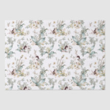 Cute Vintage Bunny Rabbits Floral Decoupage