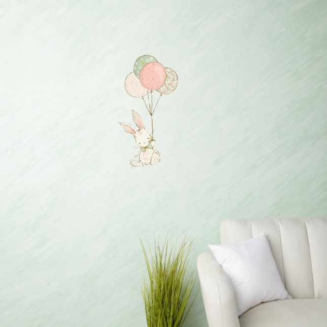 Cute Vintage Bunny Wall Decal (Living Room)