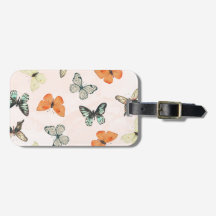 Cute Vintage Butterfly Pattern Luggage Tag