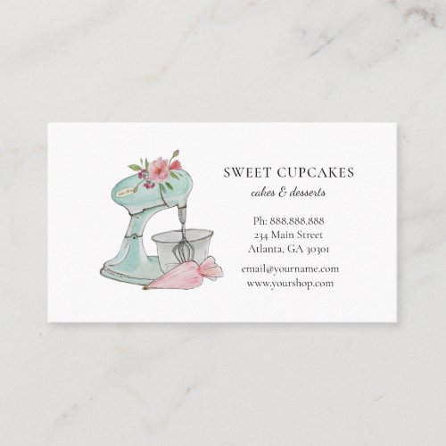 Cute vintage Cake mixer bakery  Business Card