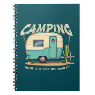 Cute Vintage Camper and Camping Quote Notebook