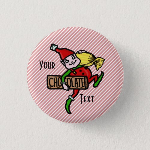 Cute Vintage Candy Christmas Elf Customizable Button