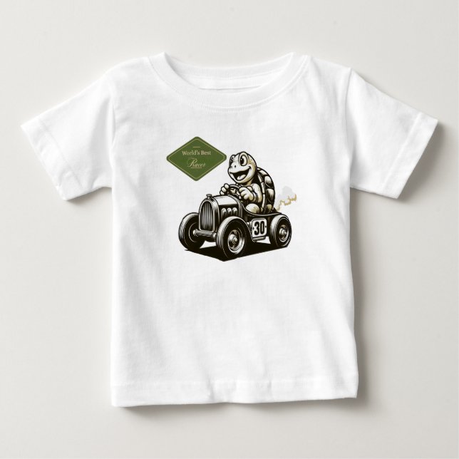 Cute vintage cartoon turtle racer Tri-Blend shirts (Front)