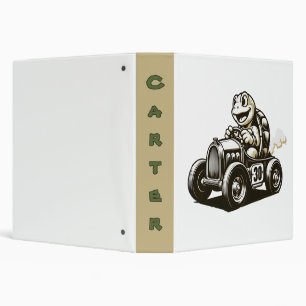 Cute vintage cartoon turtle racer Tri-Blend shirts 3 Ring Binder