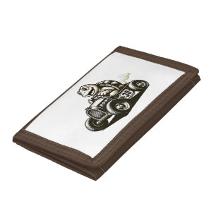 Cute vintage cartoon turtle racer Tri-Blend shirts Tri-fold Wallet