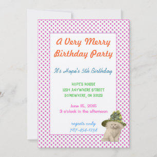 Cute Vintage Cat with Vintage Lime Birthday Party Invitation