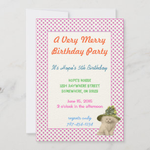 Cute Vintage Cat with Vintage Lime Birthday Party Invitation