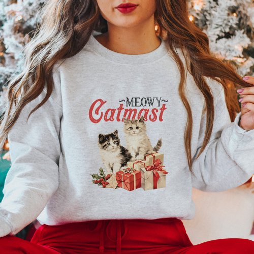 Cute Vintage Cats and Christmas Gifts Sweatshirt