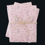 Cute Vintage Cherub Cupid Angels Pink Floral Toile Wrapping Paper Sheets<br><div class="desc">Cute and sweet innocent winged chubby baby cherub angels and flowers in soft pink tones in toile de jouy style, perfect for Valentine's day, Christmas, birthday, baby or bridal shower, anniversary, wedding or any other occasion. The light pink shade is close to baby pink, queen pink, rose gold and dusty...</div>