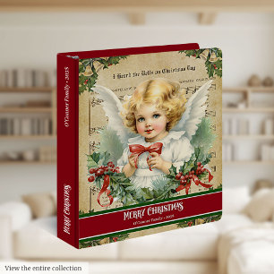 Cute Vintage Christmas Angel 3 Ring Binder Album