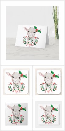 Cute Vintage Christmas Baby Goat Kid