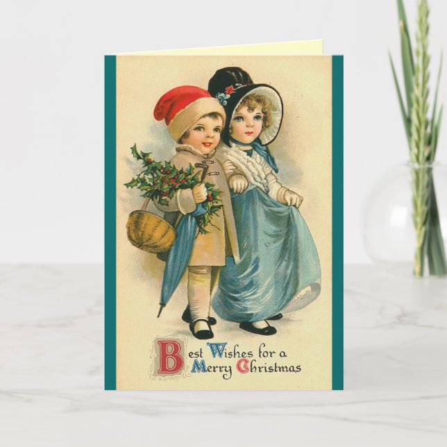 Cute Vintage Christmas Card (Front)