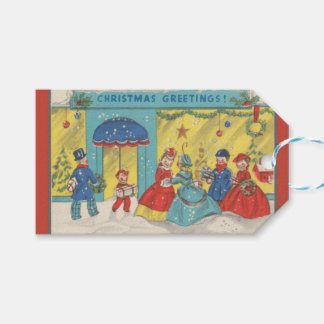Cute Vintage Christmas Greetings Antique Winter Gift Tags