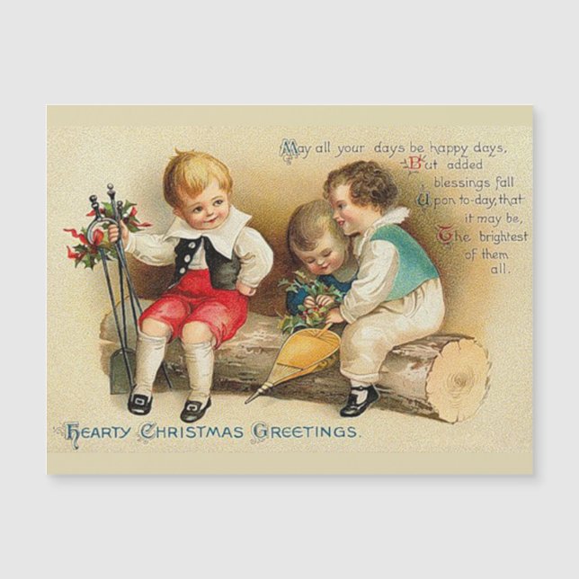 Cute Vintage Christmas Kids (Front)