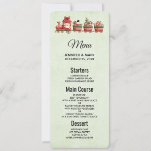 Cute Vintage Christmas Train with Toys Invitation