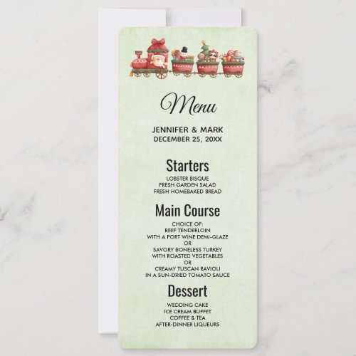 Cute Vintage Christmas Train with Toys Invitation