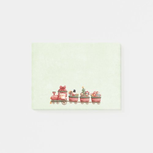 Cute Vintage Christmas Train with Toys Post_it Notes