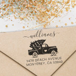 Cute Vintage Christmas Truck Return Address Self-inking Stamp<br><div class="desc">Cute Vintage Christmas Truck Return Address self-inking stamp</div>