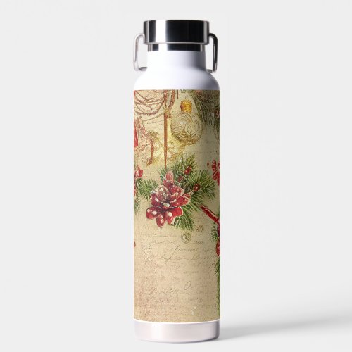 CUTE VINTAGE CHRISTMAS VIBES WATER BOTTLE