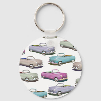 Cute vintage classic cars pattern keychain