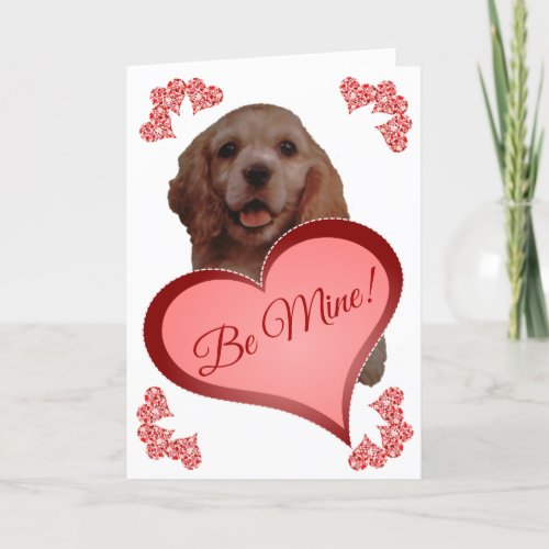 Cute Vintage Cocker Spaniel Custom Valentine Card