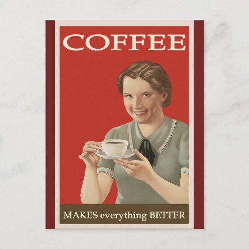 Cute Vintage Coffee Poster Postcard