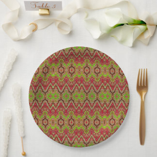 Cute vintage colorful arabic pattern paper plates