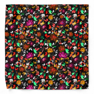 Cute vintage colorful floral texture bandana
