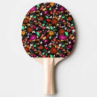 Cute vintage colorful floral texture ping pong paddle