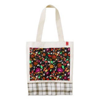 Cute vintage colorful floral texture zazzle HEART tote bag