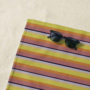 Cute vintage colors stripes beach towel