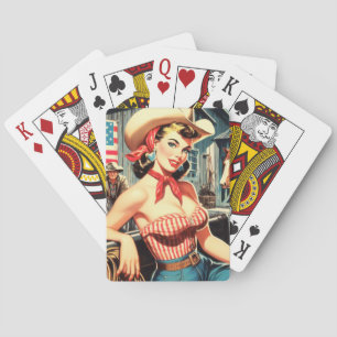 Cute Vintage Country Girl Pin-up Poker Cards