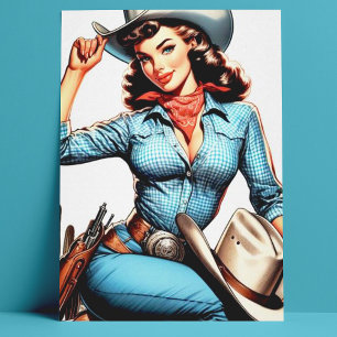 Cute Vintage Country Girl Postcard