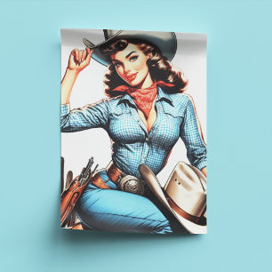 Cute Vintage Country Girl Tissue Paper